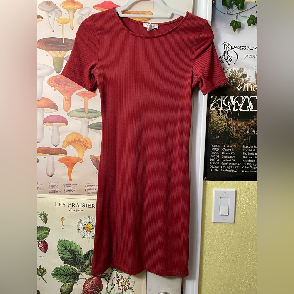 Ribbed bodycon T-shirt mini dress